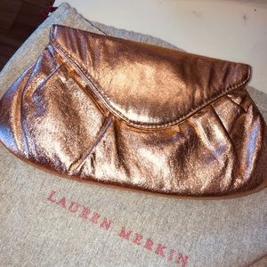 Laura Merkin Rose gold Metallic Clutch